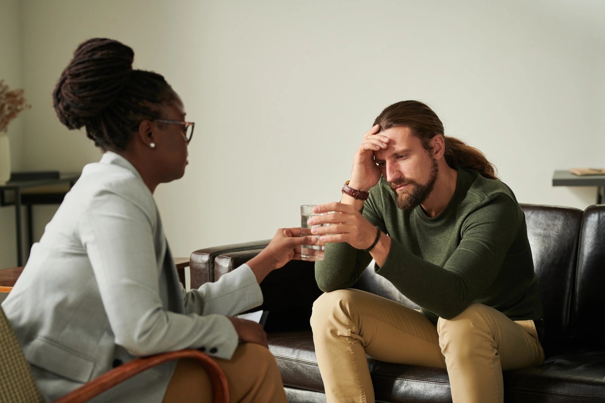 A man receiving a prescription for xanax, and possibly struggling with xanax addiction.