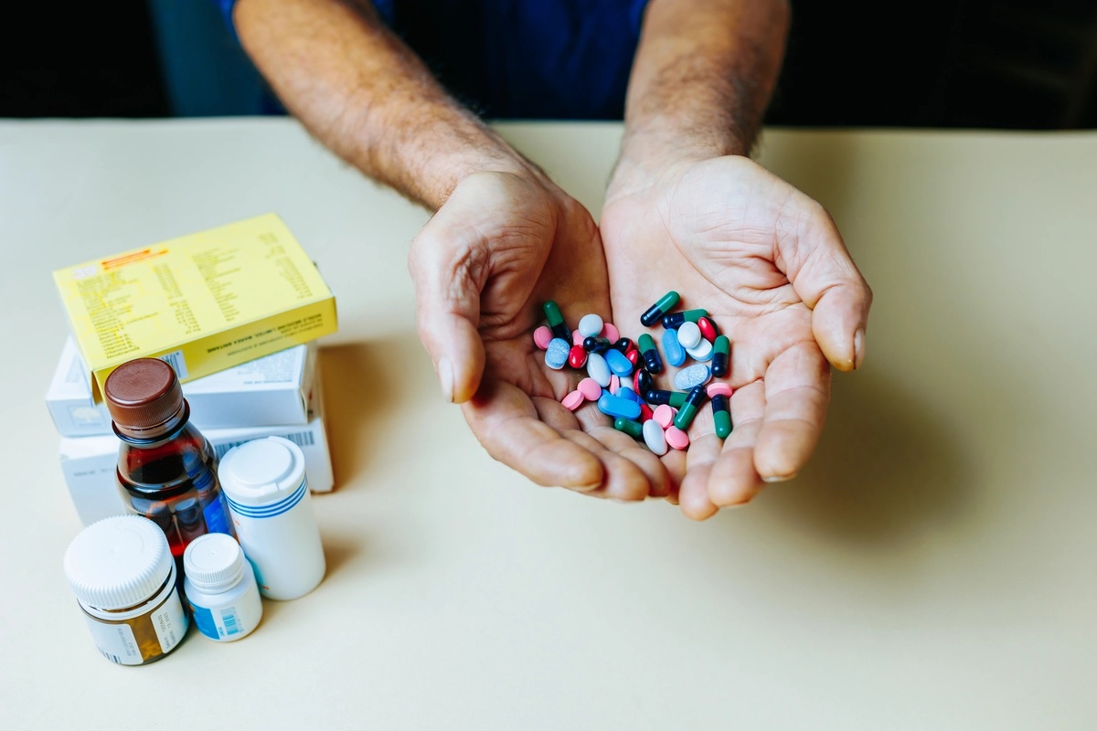 Prescription stimulant addiction often involves bingeing on pills, as shown in this picture.