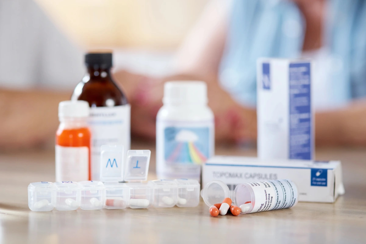 An assortment of prescription medications to be used for medication-assisted treatment (MAT).