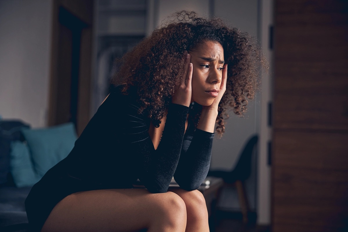A woman struggling with depressive symptoms.