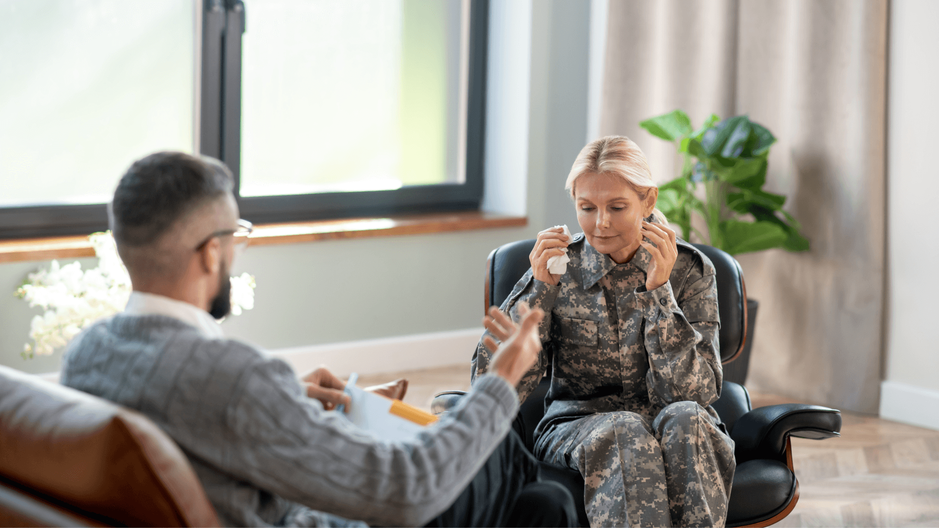 CBT for PTSD military woman